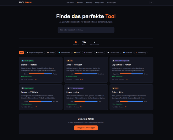 Screenshot der Webseite ToolBrawl