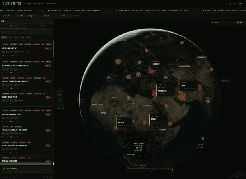 Screenshot der Website von ClashMonitor